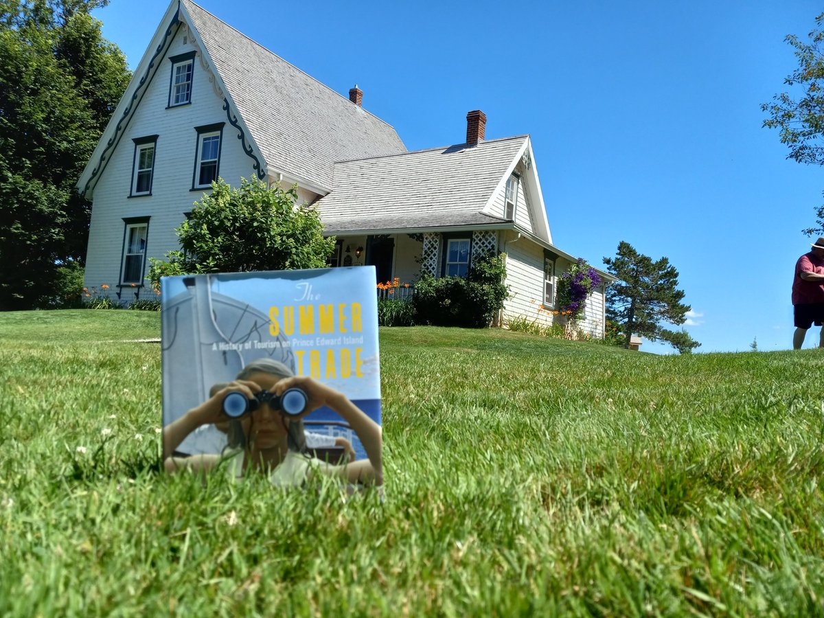 McGillQueensUP's tweet photo. The Summer Trade (https://t.co/Pj1t7mISWs) by @alanmaceachern and Ed MacDonald spotted at the Anne of Green Gables Museum (thanks to MQUP staffer Andrew!). The authors have curated a show at The Confederation Centre, running June to October 2022: https://t.co/ss3cY34iJl https://t.co/tqnmCfsF4P