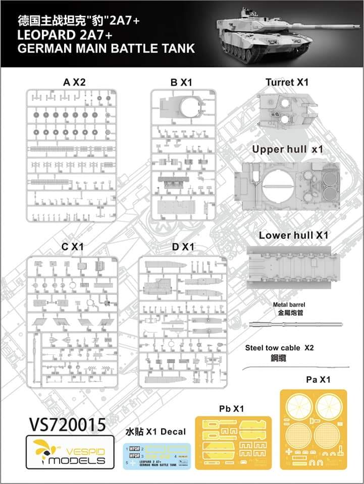 ModelscaleBrig1's tweet photo. Produktdetails des neuen deutschen Leopard 2A7+ MBT Modells mit beiliegendem Metallrohr im Maßstab 1/72...
#vespidmodels,#VS720015, #neu, #Neuartikel, #plamodel, #plasticmodels, #scalemodels, #modelkits, #modelminiature, #militiarymodels, #scalemodelsworld #modelismo, #プラモデル https://t.co/D2LjouQr94