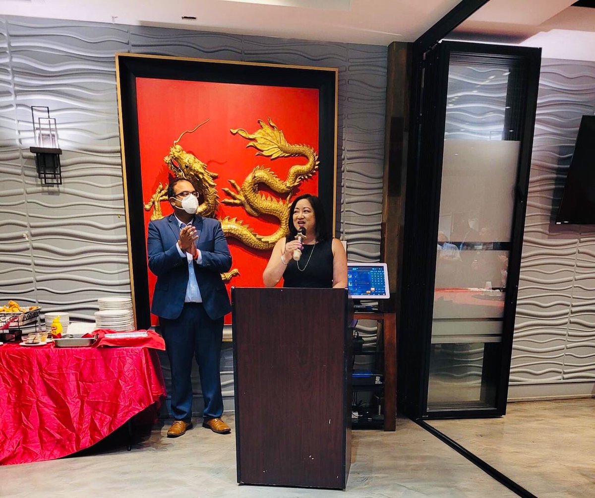 HoanDHuynh's tweet photo. Great night with the Asian American Caucus and candidates  for the General Assembly! Inspired by Co-Chairs, Representative Theresa Mah, the first Asian American elected to IL General Assembly, and Senator Ram Villivalam, the first Asian American elected to IL Senate!#TeamHoan https://t.co/OTTp1M0MPy
