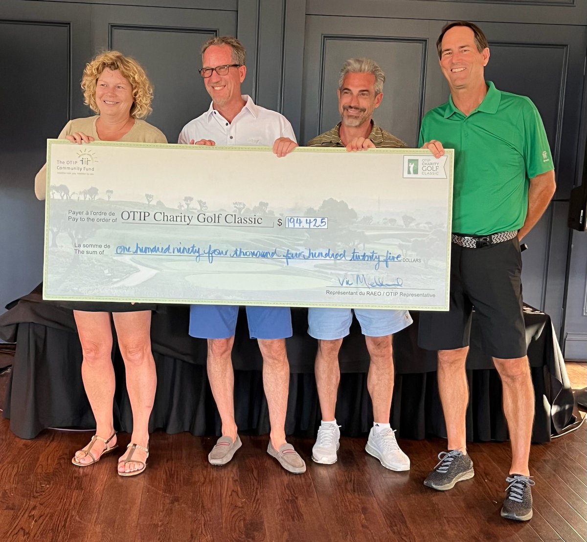 We are thrilled to announce that the RECORD-BREAKING grand total from today’s golf tournament is $194,425! Thank you to our sponsors, volunteers &amp; golfers for making the 32nd annual #OTIPClassic another HUGE success! #givingback #thankyou #merci