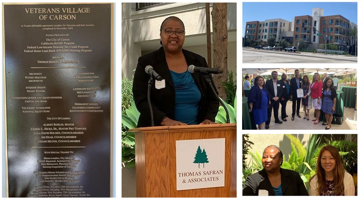 CalCPCFA's tweet photo. More housing for #CA #Vets! @CalCPCFA’s #CALReUSE Program congratulates Thomas Safran and Associates and @cityofcarson_ca on the 51 unit Veteran’s Village of Carson. Proud to join @CalTreasurer and #CDLAC at the grand opening. https://t.co/ZkmV5tvS1f