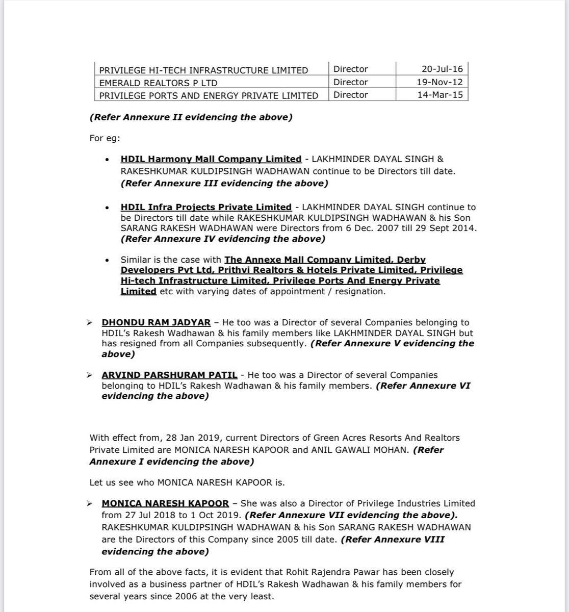 NirajGunde's tweet photo. More Info for Urgent Attn of @dir_ed & #CBI :Note on link between @RRPSpeaks Mr. Rohit Pawar’s Green Acres Resorts & Realtors Pvt Ltd & #HDIL for investigation in #HDILScam #PMCBankCrisis & #PatraChawlScam is encl below. @PMOIndia @narendramodi @HMOIndia @AmitShah @Dev_Fadnavis https://t.co/4kDRVcFKye