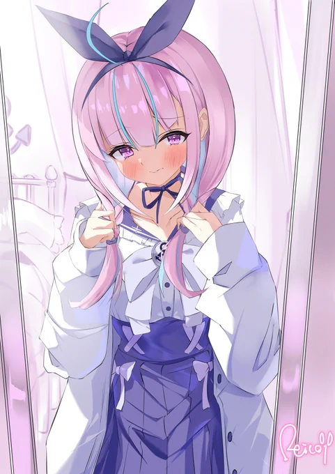 新しい髪型、似合ってるかな...?#あくあーと 