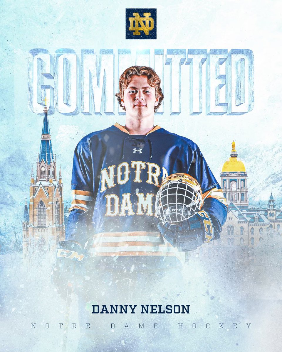 Proud to announce my commitment to play hockey and further my education at The University of Notre Dame! I would like to thank everyone that has helped me along the way. #goirish☘️