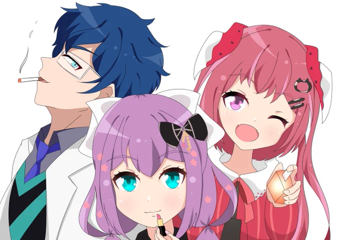 みんなで楽しもう!!#リツキあーと #まめねことレオス  #むにゃーと#タバコと香水とリップ 