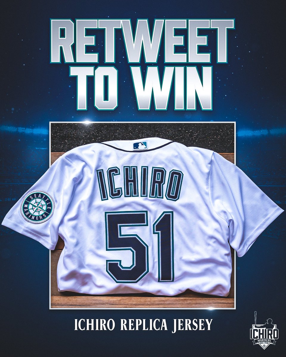 Seattle Mariners (@mariners) on Twitter photo ‼ RT to Win ‼
Remembering an iconic career in style during #IchiroWeekend. Hit the RT button for your chance to win an Ichiro replica jersey thanks to the <a href="/MarinersStore/">Mariners Team Store</a>! ‼ RT to Win ‼
Remembering an iconic career in style during #IchiroWeekend. Hit the RT button for your chance to win an Ichiro replica jersey thanks to the <a href="/MarinersStore/">Mariners Team Store</a>!