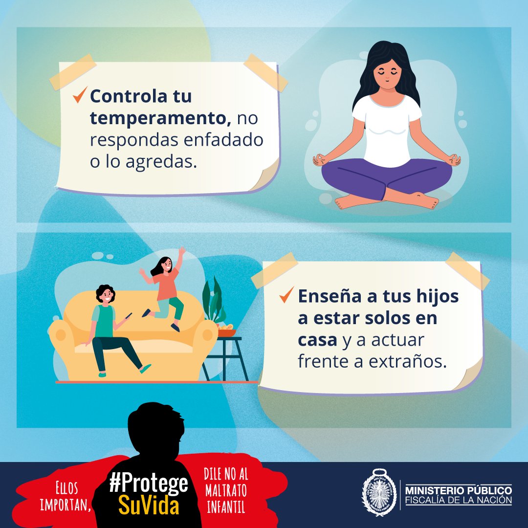 FiscaliaPeru's tweet photo. #ProtegeSuVida👨👩👧👦
Los padres, sin darse cuenta, pueden caer en el maltrato o el abandono emocional de sus menores hijos, pensando que están actuando correctamente.
👉El #MinisterioPúblico te brinda recomendaciones para prevenir el #MaltratoInfantil.
🌐https://t.co/r7ChLSO7Jc https://t.co/QfiarZyPqg