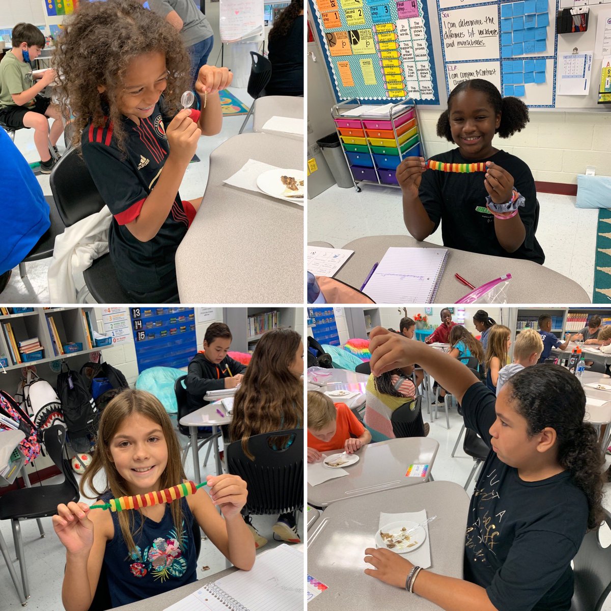 saraharpminter's tweet photo. Students in Mrs. Gorski’s science class were investigators and engineers as they dissected and examined a sardine’s vertebrae, then created models of backbones using supplies! #teamMinter #ShineTogether 🐟 https://t.co/cjw49q2Ip9