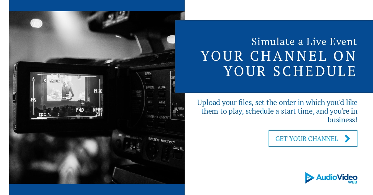 Avwebstreaming's tweet image. Create your own channel that plays on your schedule. Give it a test drive with a Free Trial.

audiovideoweb.com/services-simul…