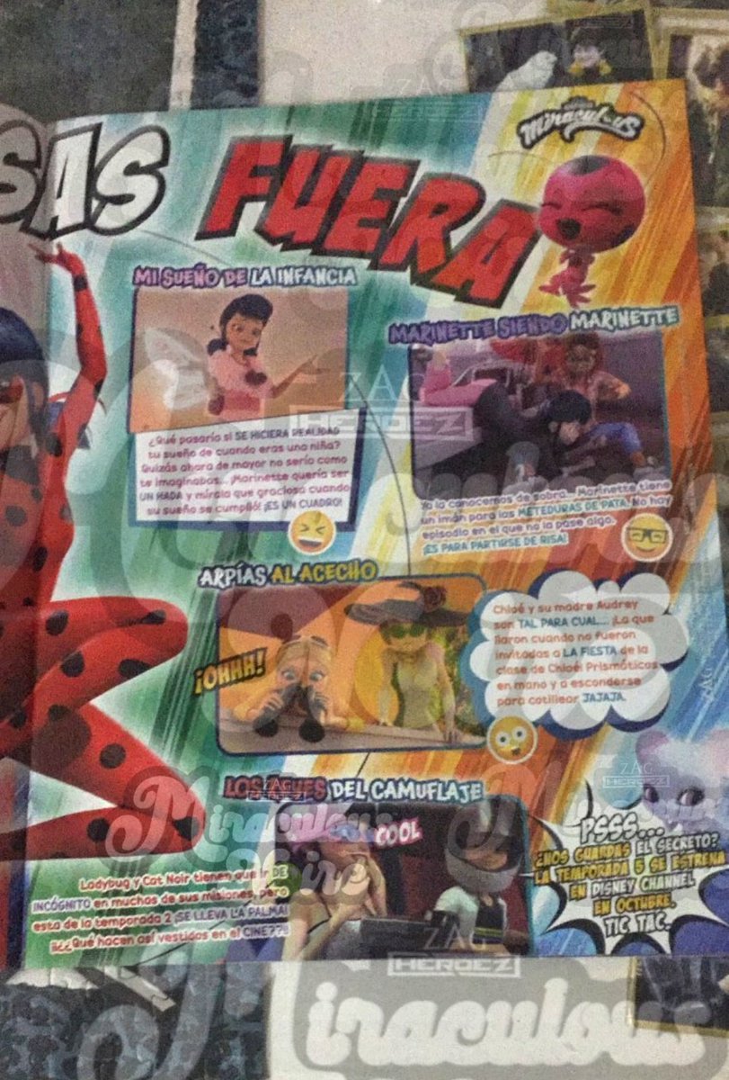 MIRACULOU_NR16's tweet photo. 🚨 MIRACULOUS NEWS 🚨

🐞_ In addition to Japan and Switzerland, Spain revealed through a magazine that the season 5 will premiere in October! 👀
.
.
.
.
.
#MLBS5Spoilers #MiraculousLadybug https://t.co/XbEXuHSxIi