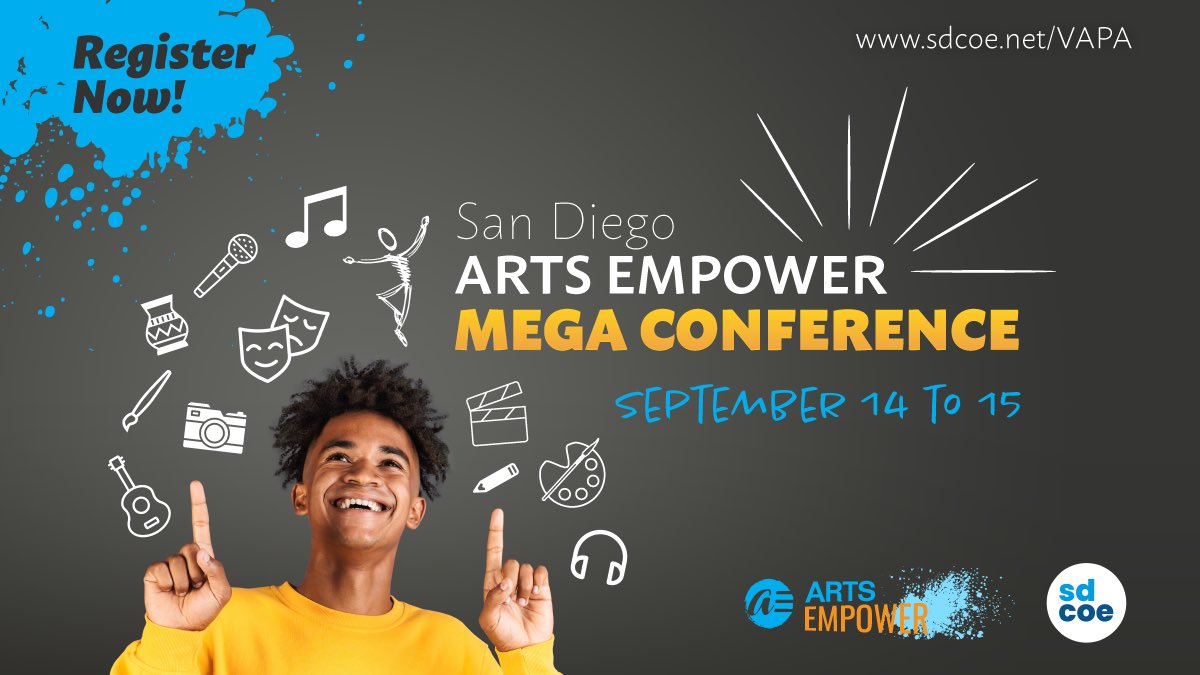 I’m excited to present Innovative Art Lessons at the 2022 @ArtsEmpowerSD Mega Conference Sept. 14-15! There will be virtual and/or in-person sessions, so even if you don’t live in San Diego, you can still attend. Hope to see you there! ⁦<a href="/smusd_vapa/">San Marcos VAPA</a>⁩  ⁦<a href="/DoublePeak_K8/">Double Peak School</a>⁩