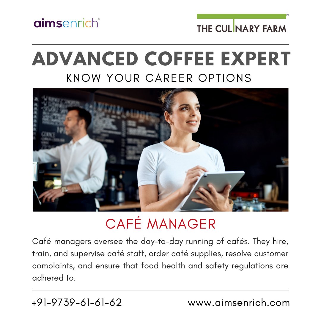 culinary_farm's tweet photo. Know your careers in Coffee industry - Cafe Manager.
#coffee #certification #expert #careers #careeroptions #India #Bangalore #AIMSENRICH #tcf #theculinaryfarm #tcfindia #coffeeexpert #barista #trading #entrepreneur #cafe #owner #applynow #admissions #illy #training #industry https://t.co/Kv8x0jiDe7