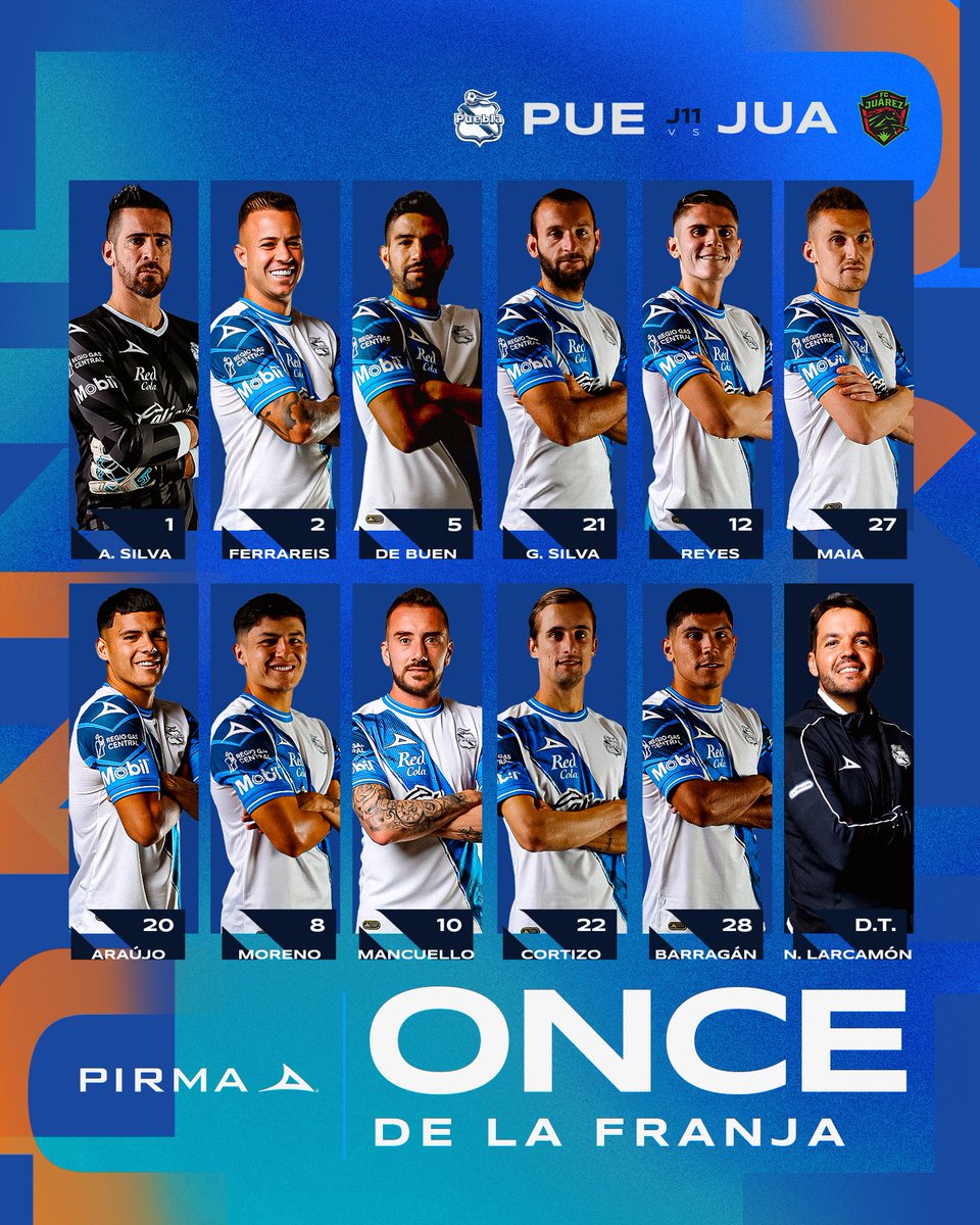 🔵 Así saldrán al campo el <a href="/ClubPueblaMX/">Club Puebla🎽</a> y <a href="/fcjuarezoficial/">FC Juárez</a> para el partido de la Jornada 11, en el Estadio Cuauhtémoc. ⚪