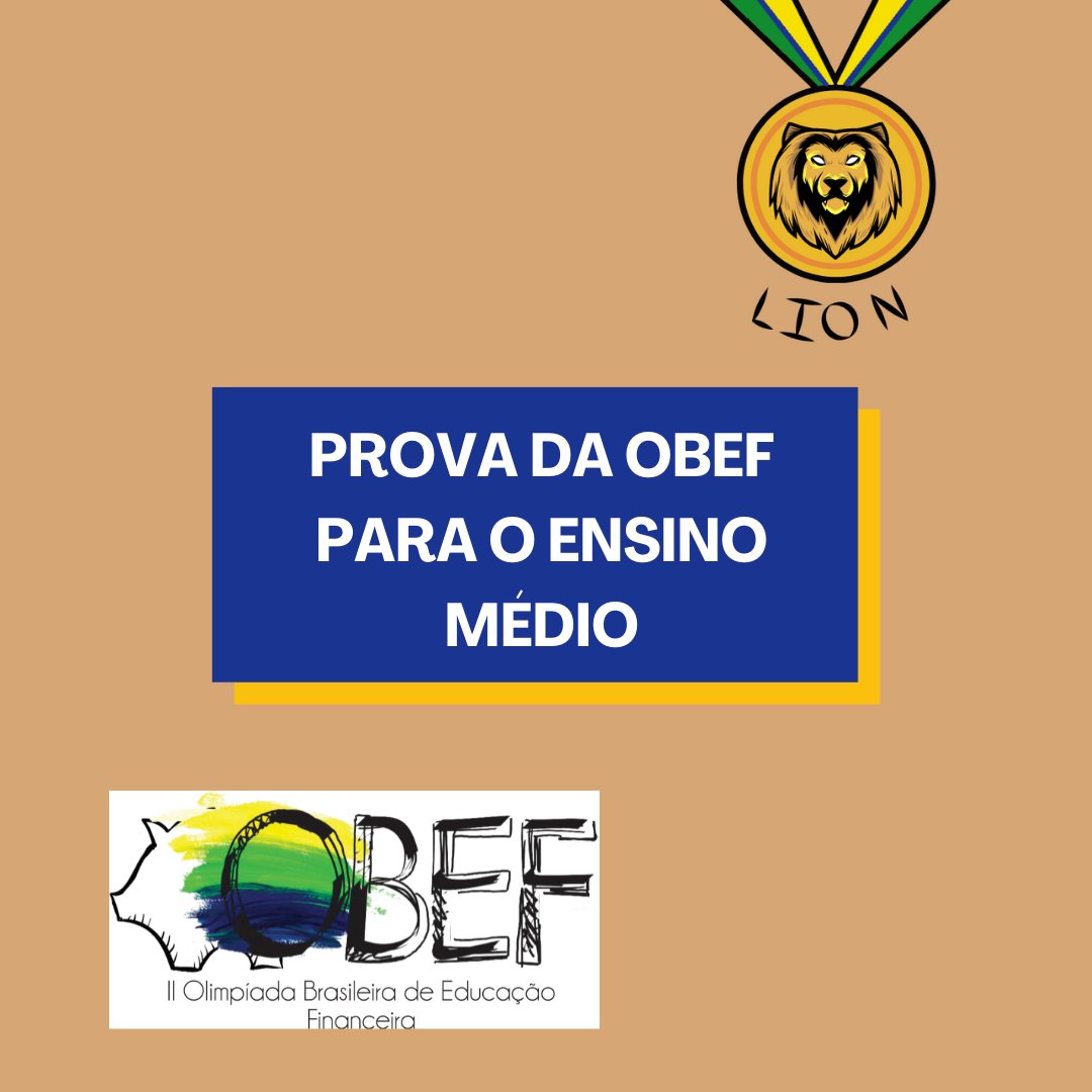 LionOlimpiadas's tweet photo. E, por fim, temos a primeira fase da OBEF (Olímpiada Brasileira de Educação Financeira)! Corram para fazer, ainda dá tempo!!!

Site da olimpíada:

https://t.co/B72cP48yqr https://t.co/i1WpwWklTN
