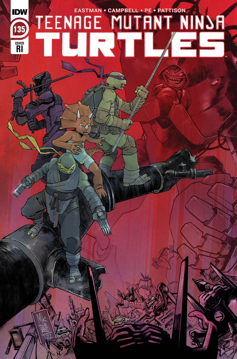 towersmarked's tweet photo. Marking a decade jamming w/ my half-shelled pals. Gratitude thru the years to the fine folks of @idwpublishing &amp; Nickelodeon. Art+colors by yers truly.
TMNT 135 Retailer Incentive variant by Mark Torres (SEP221730)
S. Campbell (w), P. Tunica (a)
Armageddon Game tie-in! #tmnt #idw https://t.co/XZmOdKrakm