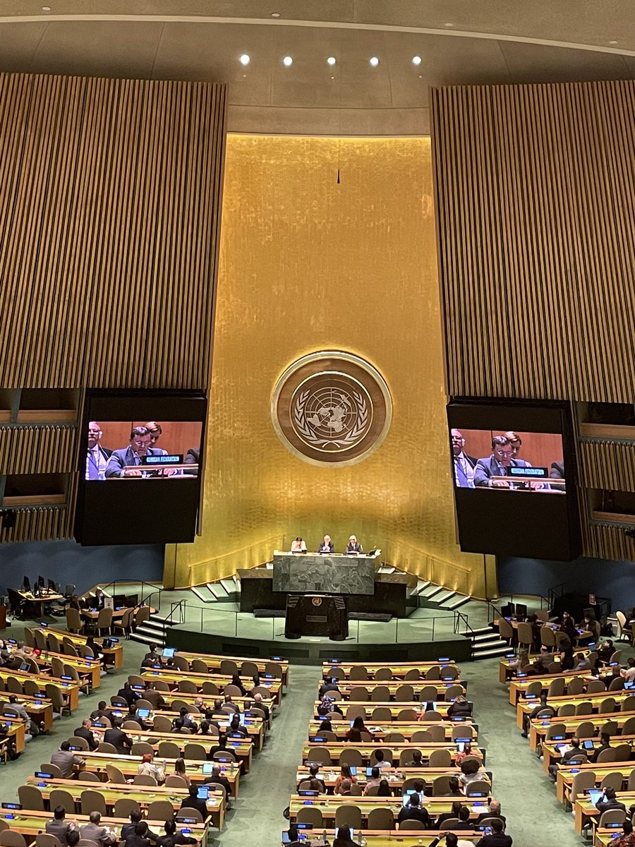 AliceSpilman's tweet photo. Russia breaking consensus?!? Critiquing the political nature of ‘certain paragraphs’ of the draft text at #NPT2022 https://t.co/2b7yguGDtd