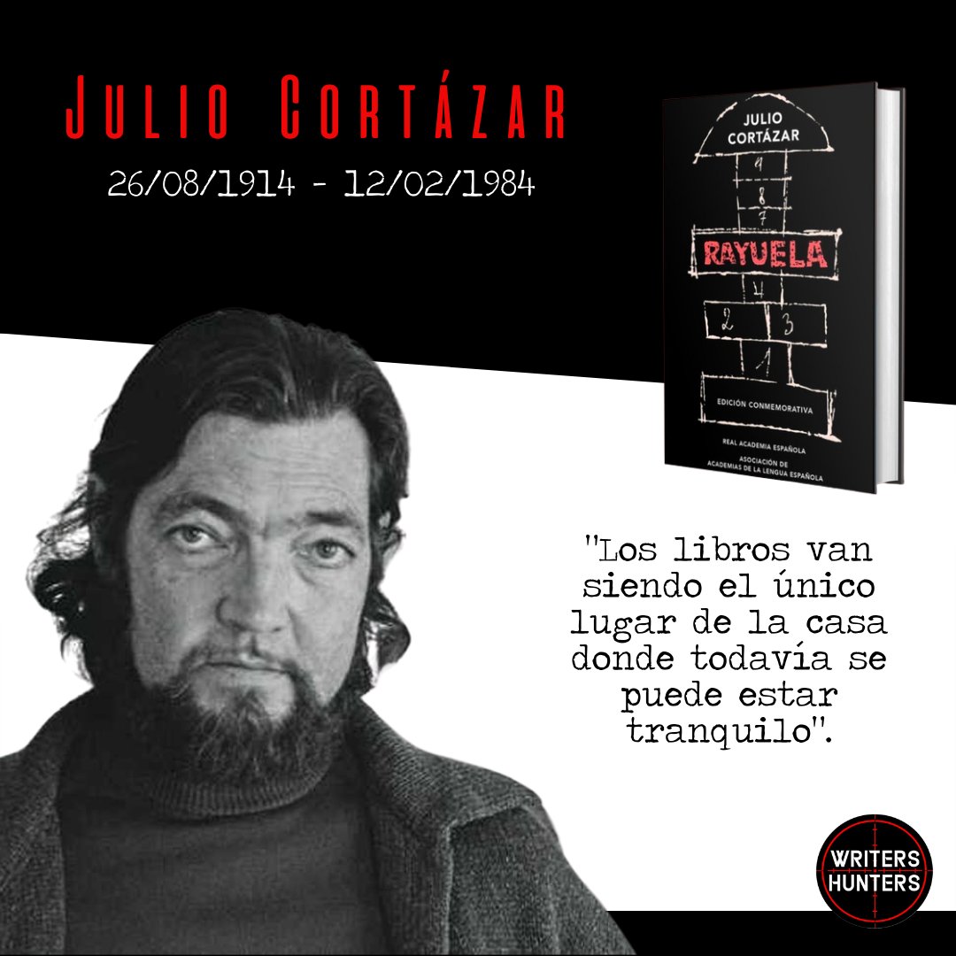WritersHunters's tweet photo. #Efemérides Un día como hoy nacía Julio Cortázar, escritor, intelectual y traductor argentino, considerado una de las figuras clave del “boom” de la literatura hispanoamericana. Fue maestro del cuento, la prosa poética y la narración breve en general. https://t.co/4Rn9hvCFE1