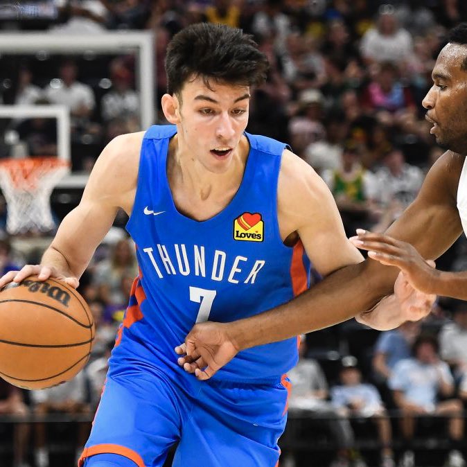 OKC GM Sam Presti on Chet Holmgren:

"If you asked me before the lottery.. you could pick between 1 or you could pick 8, or, the other option is you could have Chet Holmgren, but you have to wait a year to get him -- I would not let you finish the sentence”

(Via <a href="/okcthunder/">OKC THUNDER</a>)