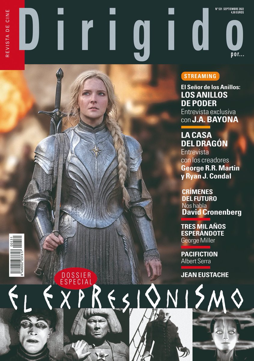 Dirigido_por's tweet photo. "El Señor de los Anillos: Los Anillos de Poder" + "La Casa del Dragón" + Cronenberg + Miller + Serra + Eustache. Dossier Expresionismo. Entrevistas con J.A. Bayona y George R.R. Martin. ¡¡¿Y todavía hay quien no la lee?!! https://t.co/DUqoy7e4NH