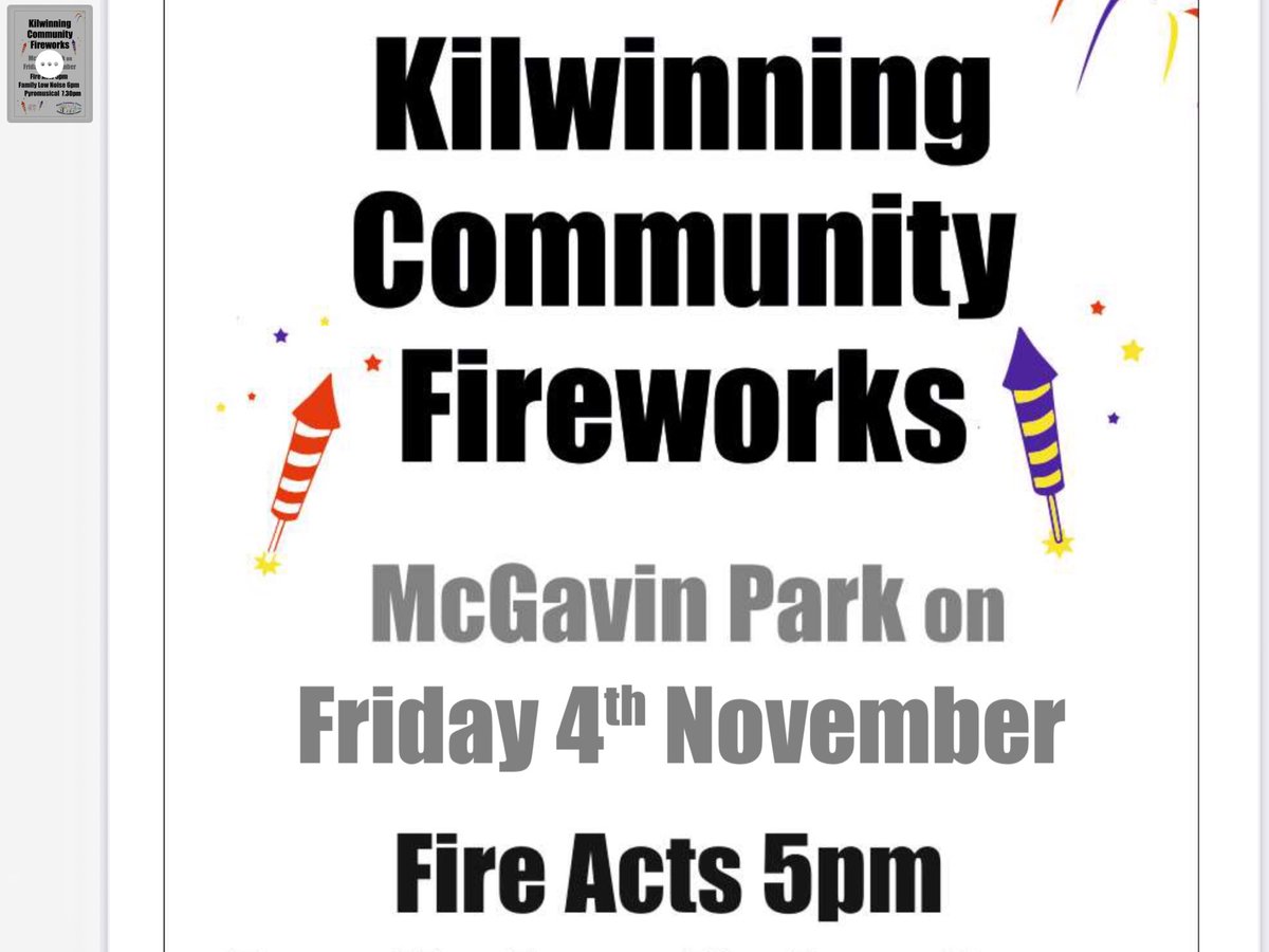 KilwinningCE's tweet photo. 10 weeks to the Fireworks. Lots of work ongoing in preparation for the event. Friday 4th November this year. https://t.co/dKW9Xh9O3t