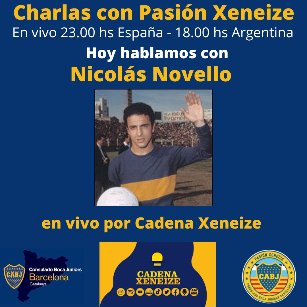 Consulado Boca Juniors Barcelona (@barcelonadeboca) on Twitter photo Hoy un nuevo episodio de “Charlas con Pasión Xeneize” <a href="/leandrovaldes12/">Leandro Valdés</a> y <a href="/Diego_MHG/">Diego Hermoso</a> desde el Consulado de <a href="/BocaJrsOficial/">Boca Juniors</a> en Barcelona, te traen al Tano Novello. En vivo por <a href="/Cadena_Xeneize/">Cadena Xeneize</a> no te lo pierdas! #boca #bocajuniors #charlasconpasionxeneize Hoy un nuevo episodio de “Charlas con Pasión Xeneize” <a href="/leandrovaldes12/">Leandro Valdés</a> y <a href="/Diego_MHG/">Diego Hermoso</a> desde el Consulado de <a href="/BocaJrsOficial/">Boca Juniors</a> en Barcelona, te traen al Tano Novello. En vivo por <a href="/Cadena_Xeneize/">Cadena Xeneize</a> no te lo pierdas! #boca #bocajuniors #charlasconpasionxeneize