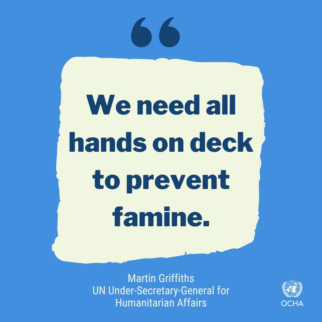 UN's tweet photo. “The clock is running down for people in Somalia. If we don’t step up in force now, it’ll run out &amp; the malnourished children are likely to die first."

-- @UNReliefChief on urgent need to scale up response to historic drought to prevent famine in country. https://t.co/yyw7bg5eGE https://t.co/HTibTFwGXp