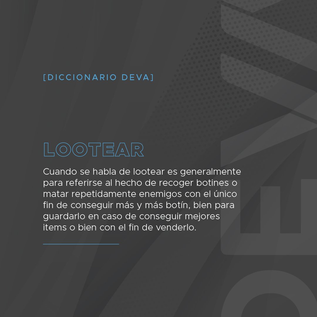 devaesportsarg's tweet photo. 👉 Abrimos la nueva sección: Diccionario de Deva 🤩

LOOTEAR

Conocías esta palabra? La aplicas en tus videojuegos?🤔

Dejanos en los comentarios qué palabras te gustaría que "aclaremos" 😉

#esports #DEVA #JuntosSomosEsports #SomosDEVA https://t.co/TFsZC5bqKP
