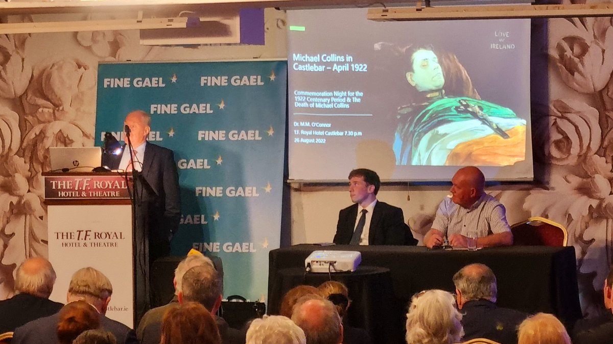 FineGaelMayo's tweet photo. Michael Ring TD speaking about his Grand-uncle, Joe Ring who helped to establish An Garda Síochána and was killed in action 100 years ago. #collinsgriffith100 https://t.co/I8SqnwoZ0x