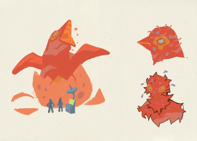 Some initial Kaijune sketches! (All my current sketches are up on my P*treon)  