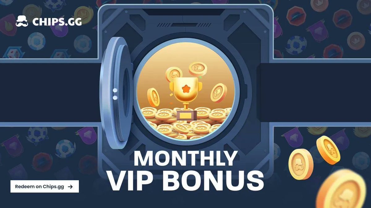 chipsgg's tweet photo. Chips monthly VIP bonus has just dropped 🔥

🎩 Log in at https://t.co/Oa5C1HZYcL
🎩 Open your VIP rewards modal
🎩 Claim your monthly cash bonus in the cryptocurrency of your choice!

Good luck to you all and may the Chips be forever stacked in your favour

#ChipsggVIP https://t.co/iDI1PknIKN