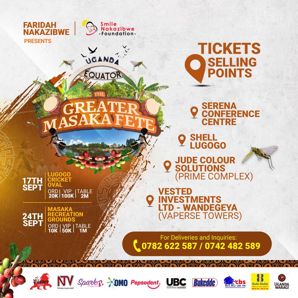 fsnakazibwe's tweet photo. Selling points for the #GreaterMasakaFete at Lugogo Cricket Oval come 17th September. Ensisinkano y'abasomoka Lwera, ne mikwano gyabwe. https://t.co/372tFveuwB