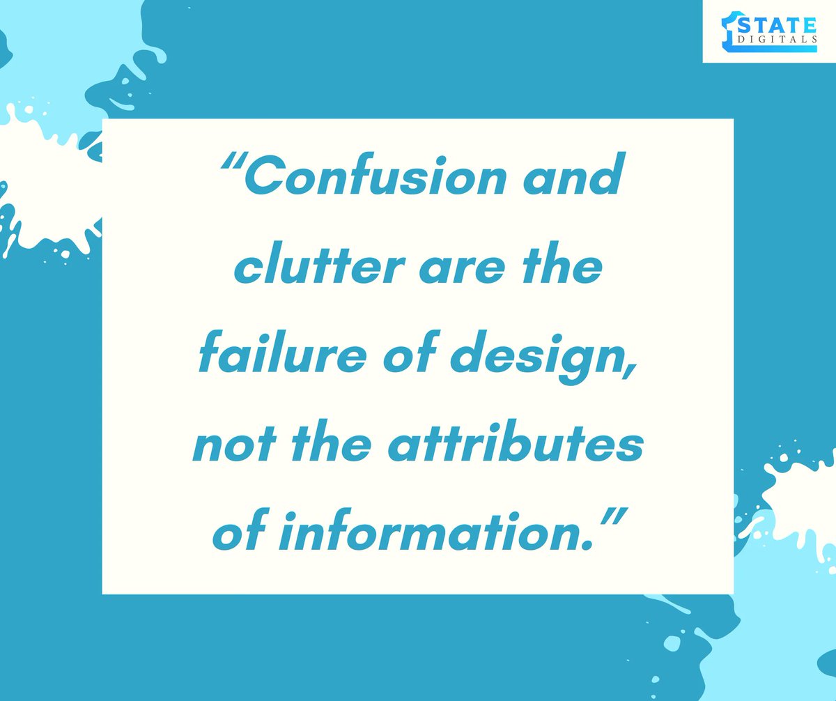 1state_digitals's tweet photo. Confusion and clutter are the failure of design, not the attributes of information. 
visit https://t.co/4vb6AwqbvB

#webdesign #webdesigner #webdeveloper #webdevelopment #webdevelopers #website #websitedesign #ui #uidesign #uiux #seo #socialmedia #InternationalDogDay #FIFA23 https://t.co/ZARXchv03f