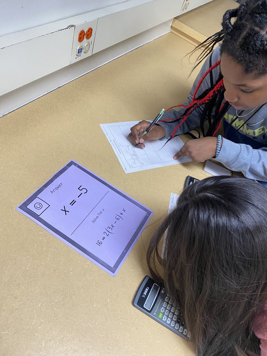 MsRankin_'s tweet photo. Students were up & moving with a scavenger hunt to practice solving equations! @PRMSGOLD #GoforGOLD #Lex2This https://t.co/nkIWIhg1cr