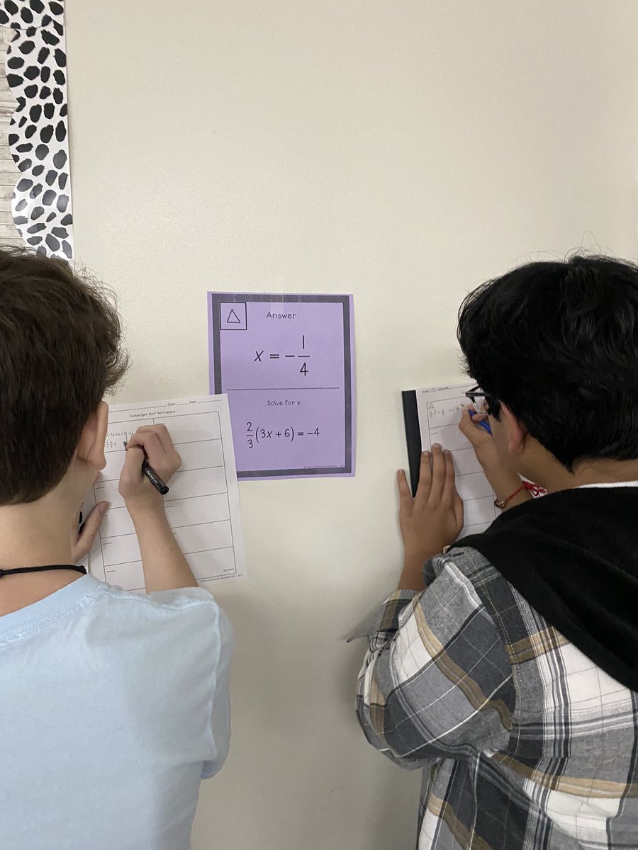 MsRankin_'s tweet photo. Students were up & moving with a scavenger hunt to practice solving equations! @PRMSGOLD #GoforGOLD #Lex2This https://t.co/nkIWIhg1cr