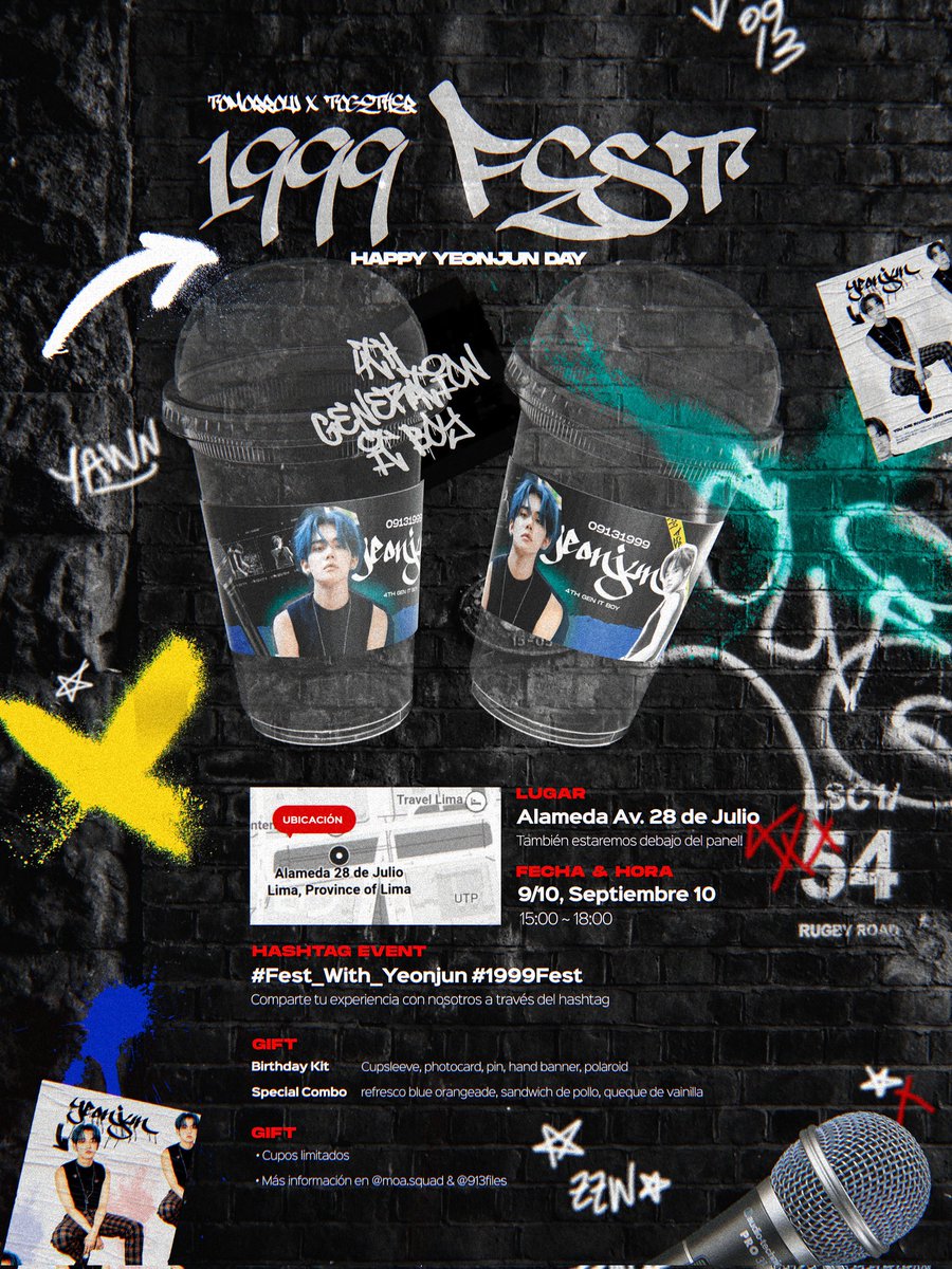 913files's tweet photo. 🎫🎤

YEONJUN b-day picnic event 
: [@1999FEST 🌴]

📍 Alameda 28 de Julio - Lima
🗓 09.10

#Fest_With_Yeonjun #1999Fest

#YEONJUN #연준 https://t.co/wUV5L20DRf