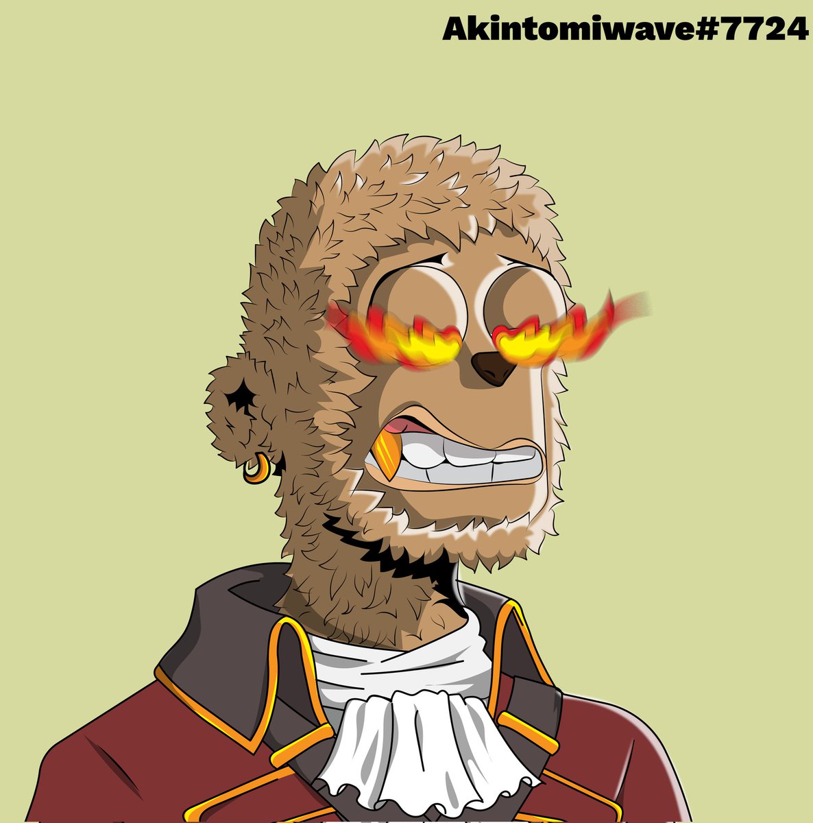 The_Tomiwa's tweet photo. Just finished my @y00tsNFT fanart, took a while but it's here and it's fire, literally. @frankdegods https://t.co/PH0N4Rk1PZ