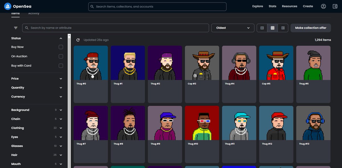 Whitelist NFT art reveal is live!🎉🎉🎉 

Go refresh metadata on OpenSea to check them out!🔥 🔥 🔥 
opensea.io/collection/thu…