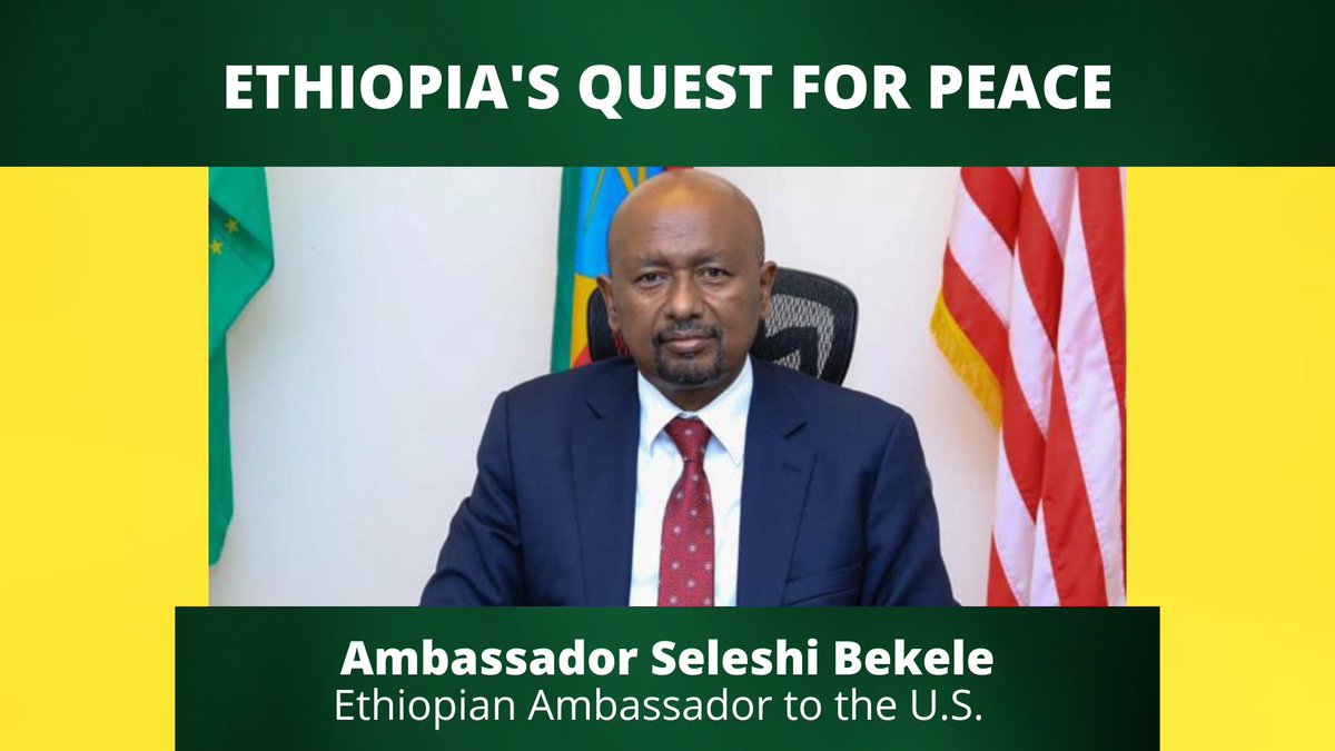 HermelaTV's tweet photo. Ethiopia's Quest for Peace: Ethiopia's Amb to US says Govt has provided unfettered humanitarian aid access to the Ethiopian ppl in the Tigray region &amp; offered peace talks w TPLF militants w/o preconditions. WATCH: https://t.co/yqYtgHLP8b @SayNoMore #TPLFistheCause @seleshi_b_a https://t.co/BTaMJYaA7N