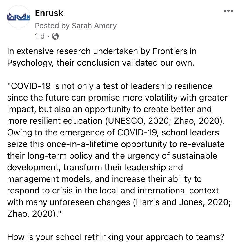 #highperformingteams #enrusk  #innovatingeducation #learnconnectcreatechange #dtk12 #edchat #leadership #learning #colearning  #teambuilding