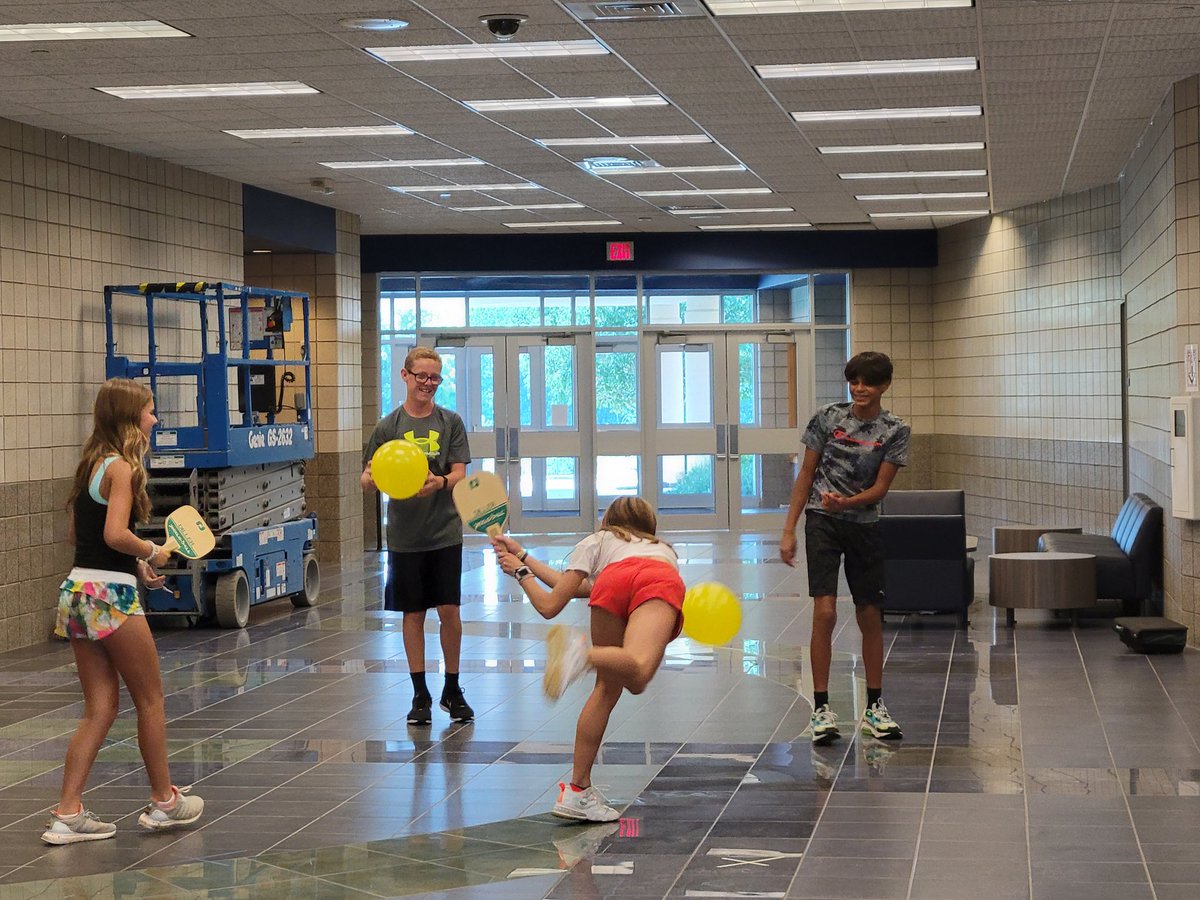MsShepherd82's tweet photo. Our 8th grade humanities students had 2 days to work through #TheLaunchCycle & create a new sport using only paddles, whiffle balls, string, tape, balloons, & cups. They practiced giving constructive feedback & demonstrated their sport in front of the class. #LPSLeads #DMSwave https://t.co/SC9uZn0niM