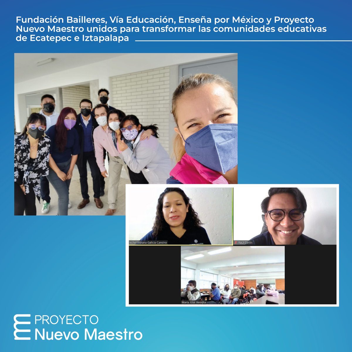 ¿Qué hacemos en PNM?

El día de hoy Fundación Bailleres, Vía Educación, Enseña por México y Proyecto Nuevo Maestro estamos #unidos para #transformar las #comunidadeseducativas de Ecatepec e Iztapalapa.