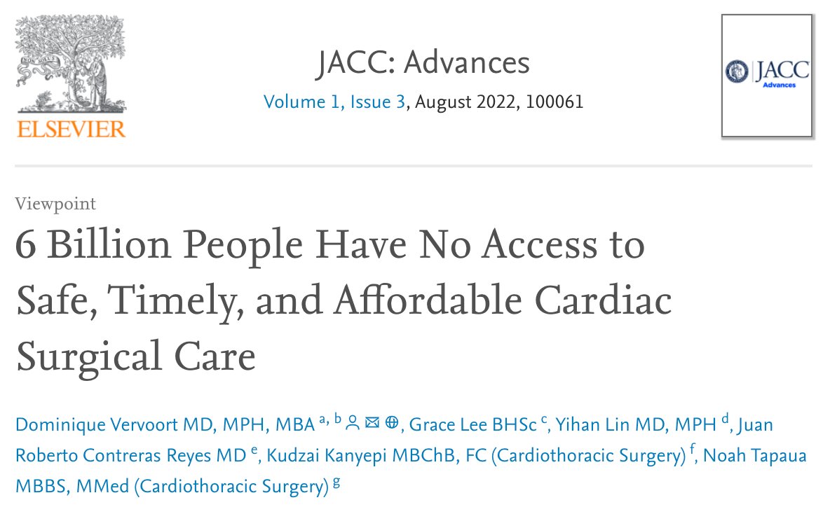 DVervoort94's tweet photo. SIX BILLION (!) people lack access to safe, timely, &amp; affordable 🫀 surgical care when needed 🌐.

Gaps in #GlobalCardiacSurgery are greatly–although not fully–driven by workforce shortages.

👉 Our overview through different regional lenses @JACCJournals:
https://t.co/RvWuq4Xbyt https://t.co/YAgjrn4XYJ