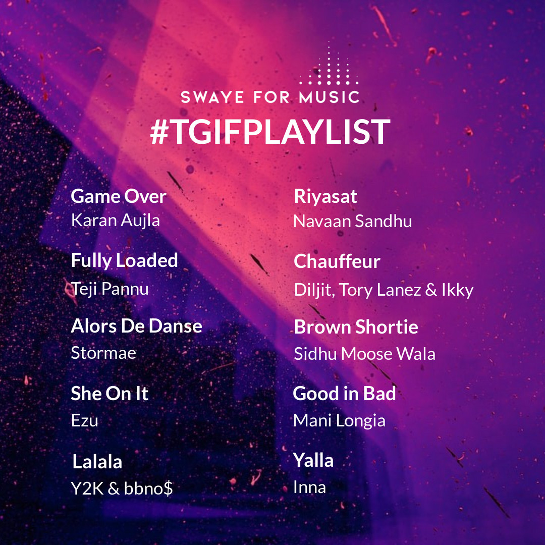 SwayeforMusic's tweet photo. Enjoy your weekend with a Swaye for Music #TGIFPlaylist created by our Swaye Team Member Rubbal.
Get the playlist: https://t.co/8OcHgvKE5x
#fanlove #playlist #swaye #music #tgif #musicians #musiclover https://t.co/nhDQUvFVCg
