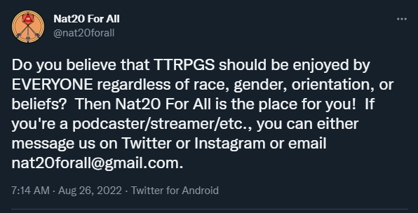 yungFoXXii's tweet photo. So... some of y'all might have come across a few tweets from the account @mistunkpodcast or @nat20forall that look a little like this? If you're a PoC, Queer, Femme, or marginalized in any way, lemme let you know why you want nothing to do with this creep or his shitty community https://t.co/DVLVnK5xYE