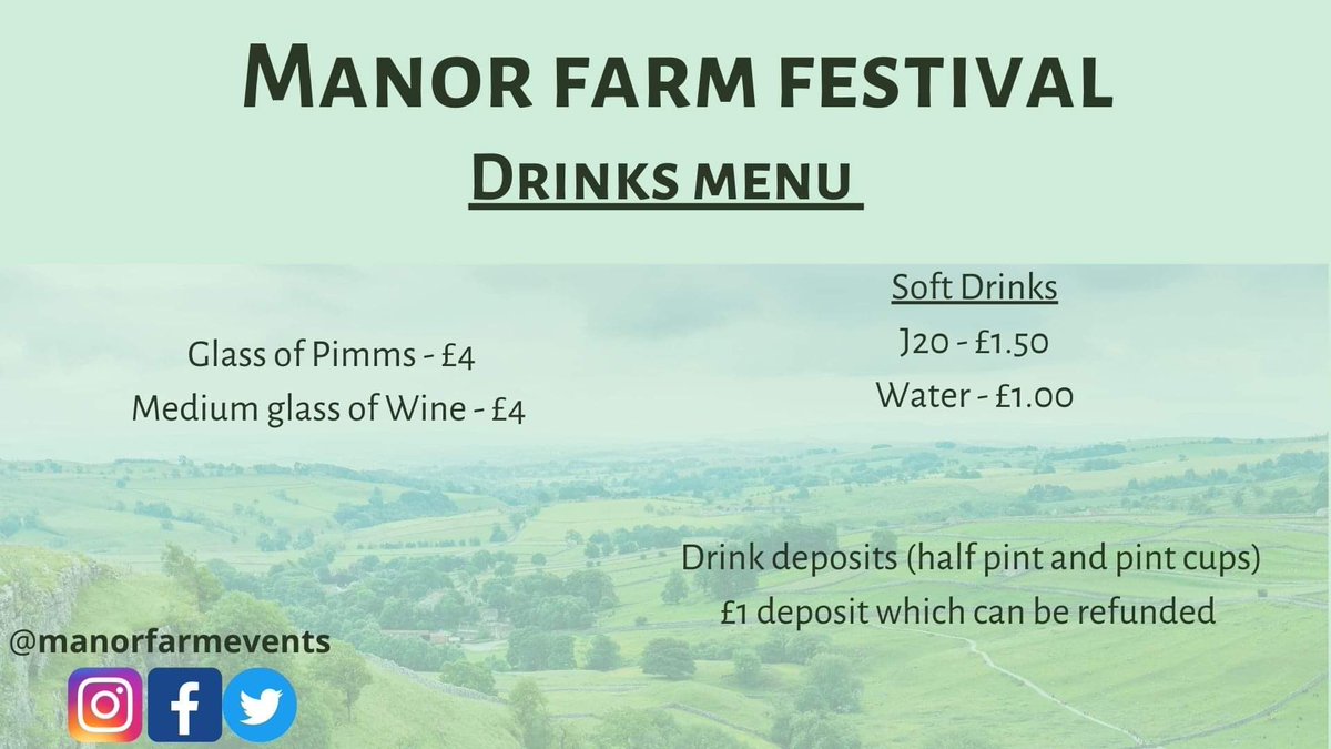 ManorFarmEvents's tweet photo. Drinks menu #manorfarmfest https://t.co/Zn04iy3UaW