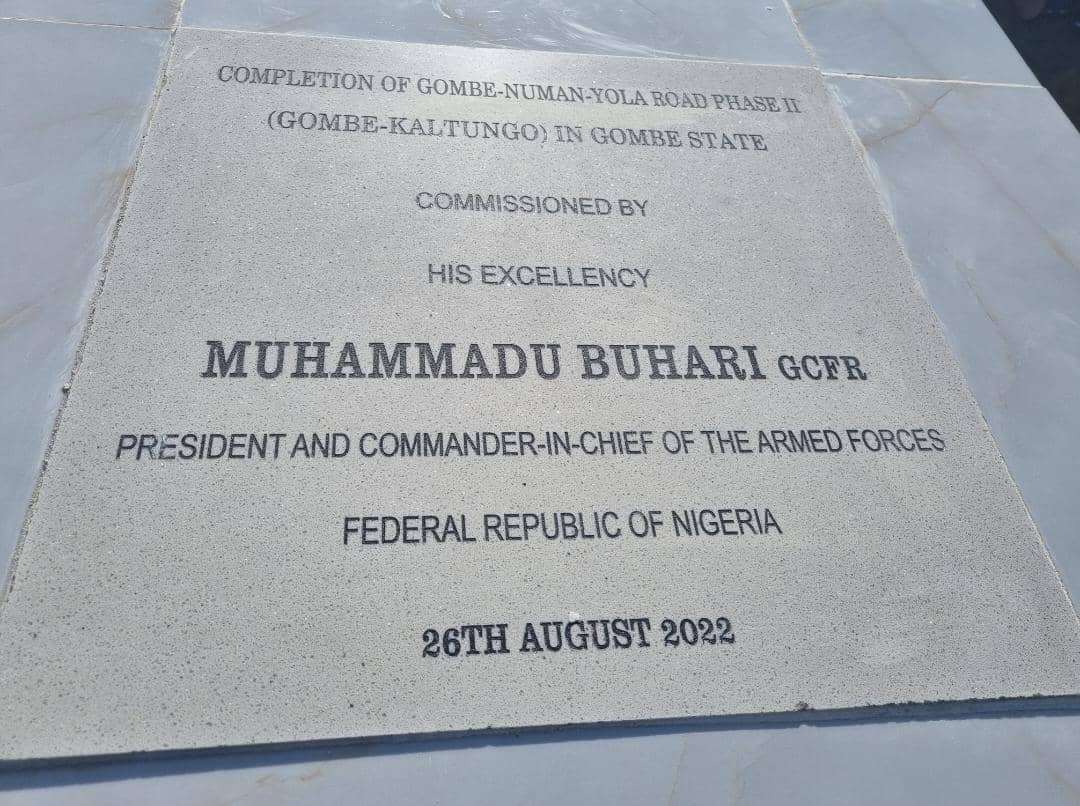 ProfIsaPantami's tweet photo. On behalf of His Excellency, President Muhammadu Buhari, Minister of Communications and Digital Economy, @ProfIsaPantami officially commissioned Gombe Numan Road Phase 2 (Gombe-Kaltungo) in Gombe State Newly Constructed by the Federal Government of Nigeria. https://t.co/4WVCguVRhn