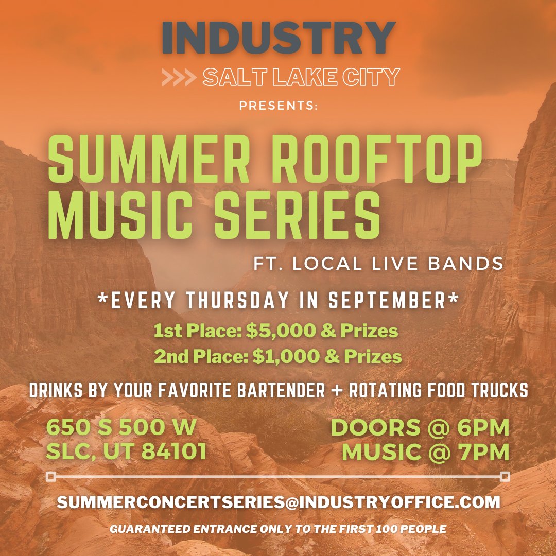 mixlo_app's tweet photo. VERY excited for these events coming up - shoot over an email for more details! #Mixlo #SLC #SaltLakeCity #Industry #SummerRooftopMusicSeries https://t.co/VNpIHvYLFv