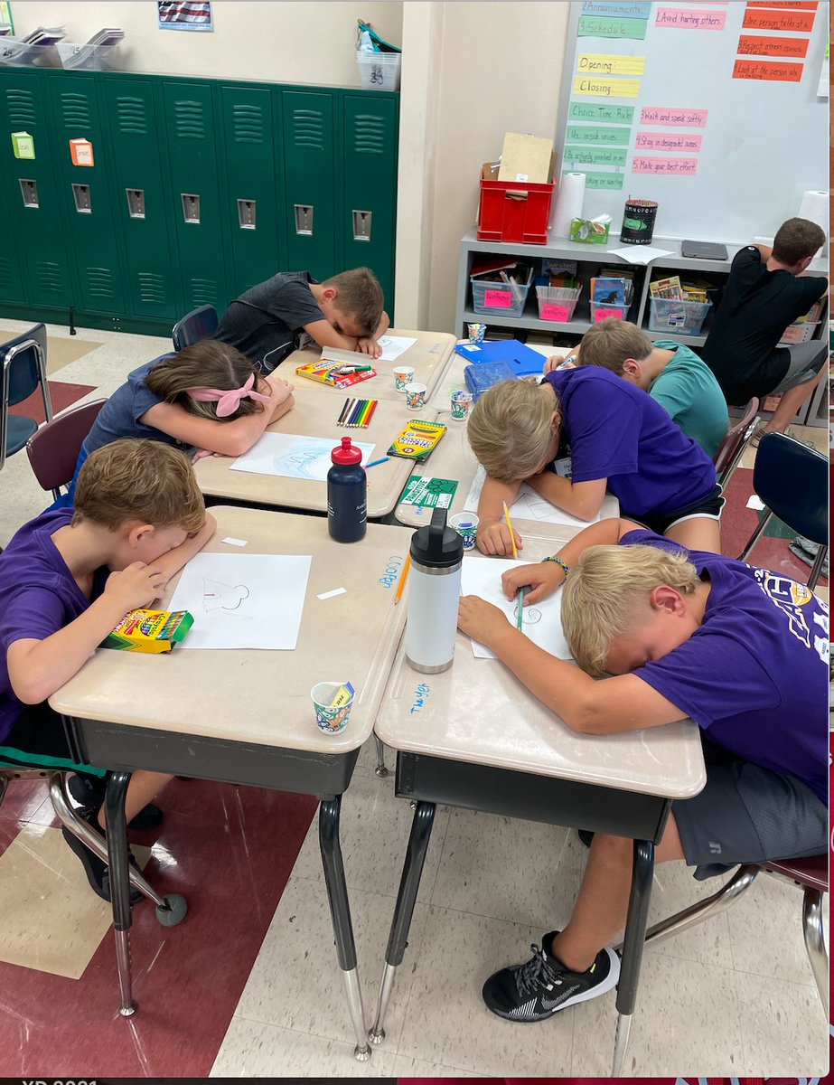 Meadowbrook111's tweet photo. Teachers and staff at MB be like.......after the first week!πππ #EaglesRise #CorntasticDay https://t.co/6KIVMAsmvn