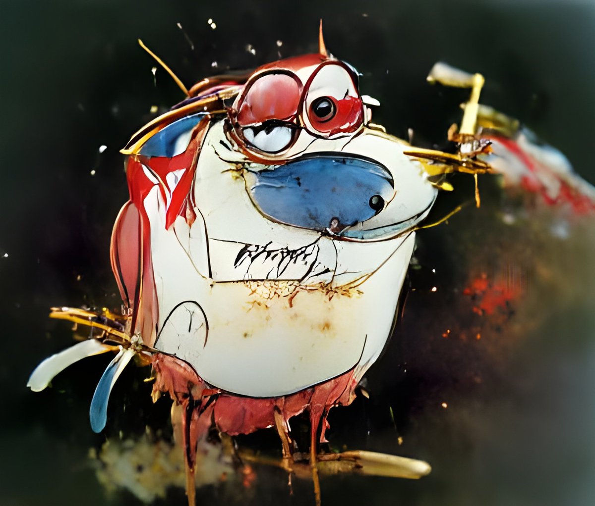 High_AI_Art's tweet photo. Stimpy
1/1 #NFT 
https://t.co/1xoj37AiMJ https://t.co/VYkoOM38lQ