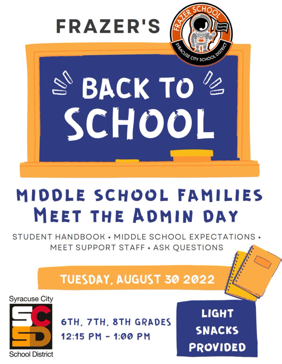 Middle school Meeting for Student and Parents! See you there!!!